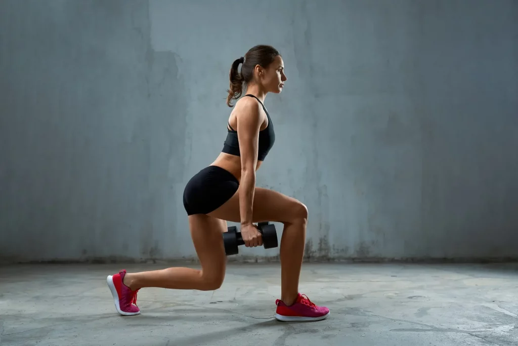 Lunges crossfit dumbbell